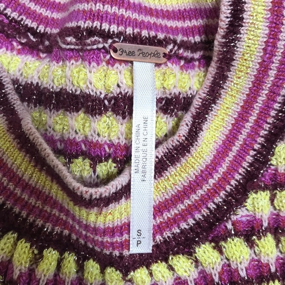 NWT! FREE PEOPLE Pink Combo Size S Knit Dress - Picture 5 of 8